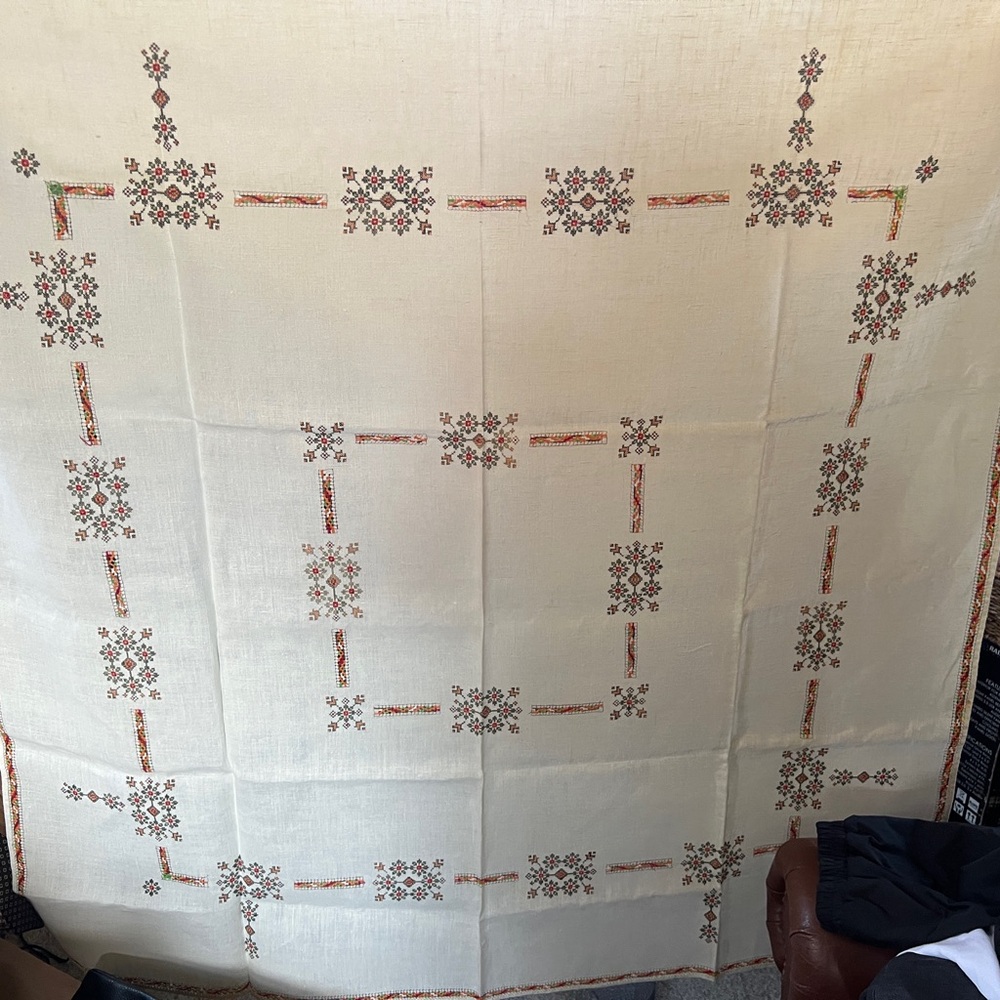 Vintage Hand Embroidered Table linen- Norwegian 1961